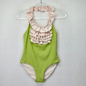 Marysia Swim One Piece Halter Ruffle Swimsuit Size Small